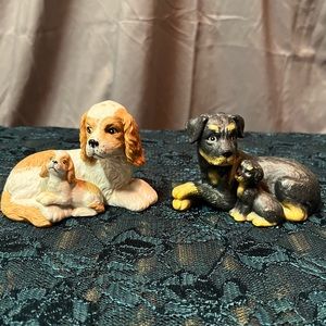 *2* Dogs w/puppies Figurines
